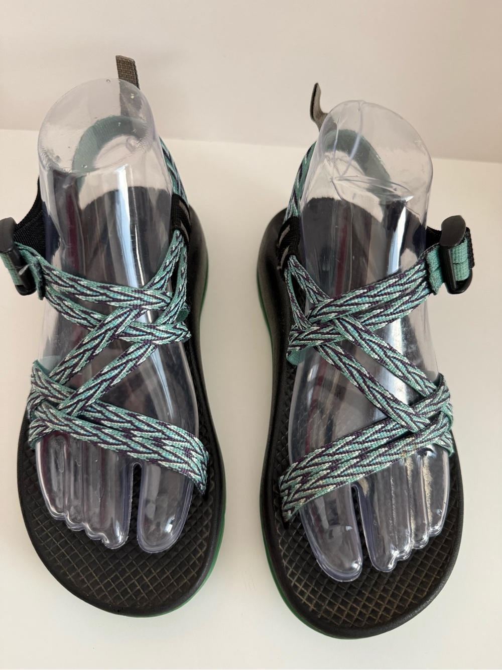 Chaco Kids Size 4 ZX/1 Strappy Hiking Water Sandals Green Purple